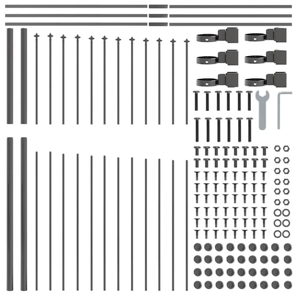 Trädgårdsstängsel Woerden Grå 170 x 215 cm Pulverlackerat stål