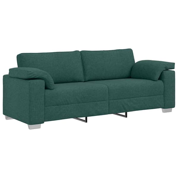 3-Sits soffa Mörkgrön 220 cm tyg