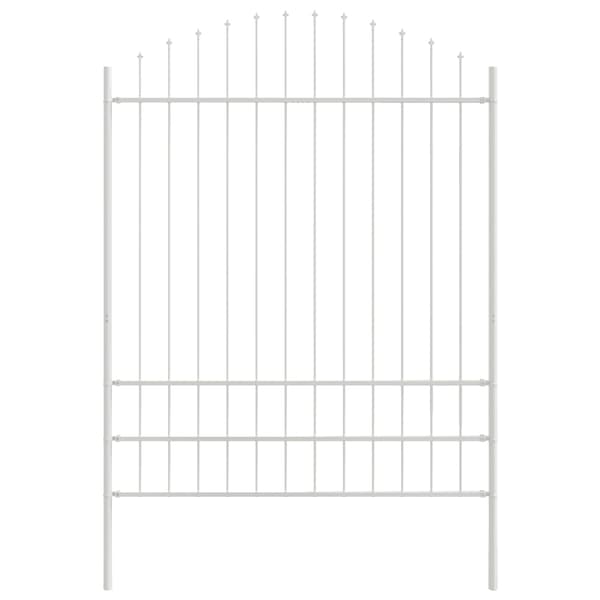 Trädgårdsstängsel 4 pcs Vit 170 x 225 cm Pulverlackerat stål