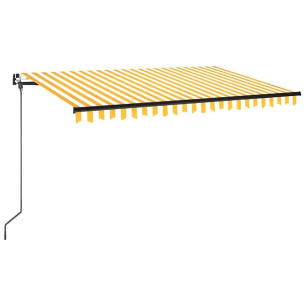 Markis manuellt infällbar 400x350 cm gul och vit