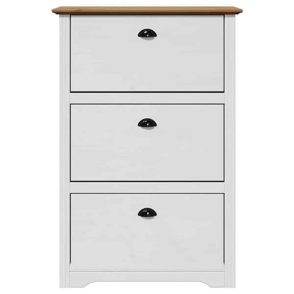 Skohylla BODO vit och brun 80x35x118 cm