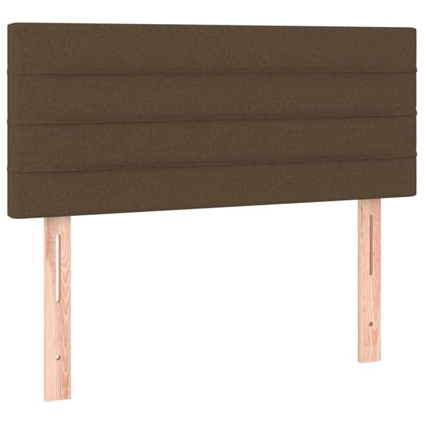 Ramsäng med madrass mörkbrun 90x190 cm tyg