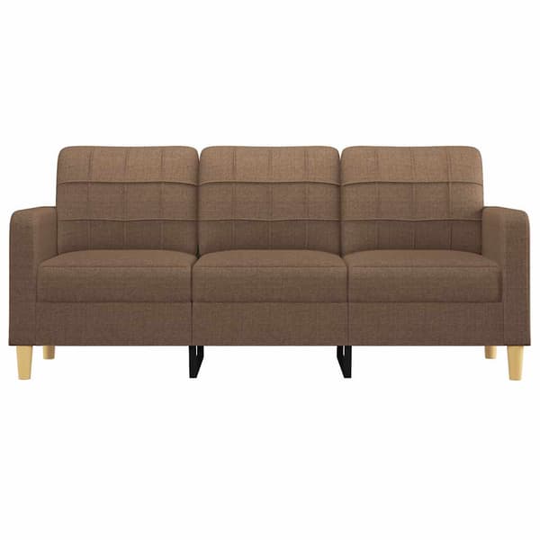 3-sitssoffa brun 180 cm tyg