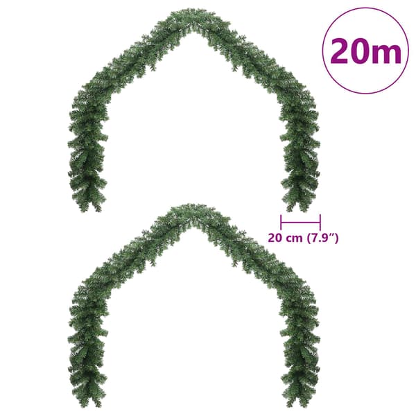Julgirlander 2 pcs Grön 20 m PVC