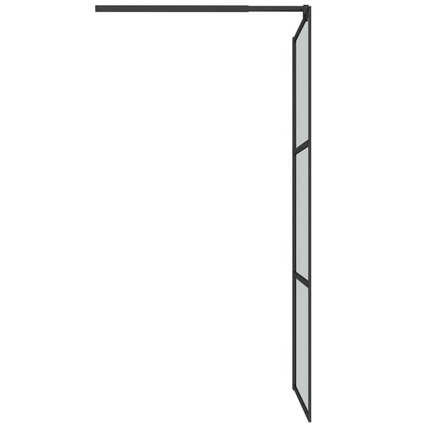 Duschvägg 90x195cm halvfrostat ESG-glas svart