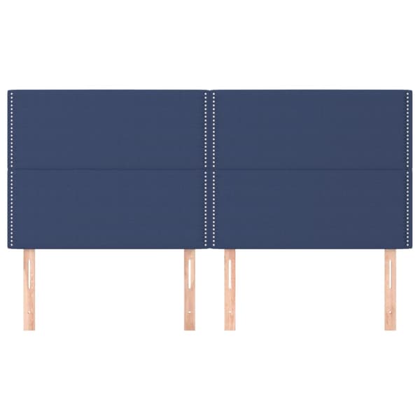 Sänggavel blå 200x5x118/128 cm tyg