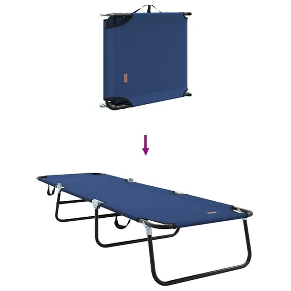 Hopfällbar solstol Blå 188 x 57 x 86,5 cm Polyester
