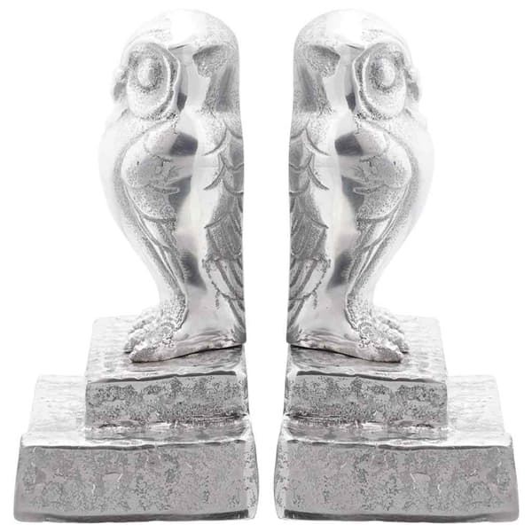Bokstöd 2 pcs Silver 12 x 9 x 19 cm Aluminium
