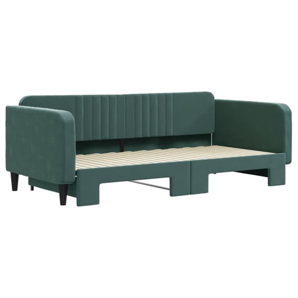 Dagbädd utdragbar mörkgrön 100x200 cm sammet