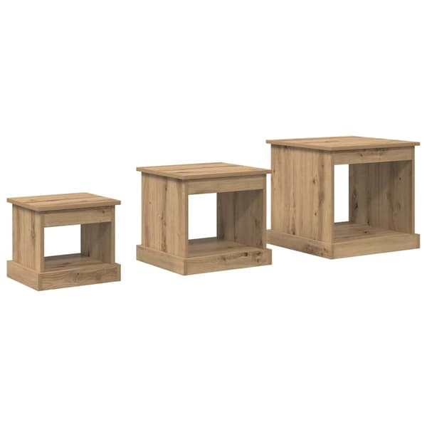 Kaffeebord 3 pcs Artisan Ek Konstruerat trä