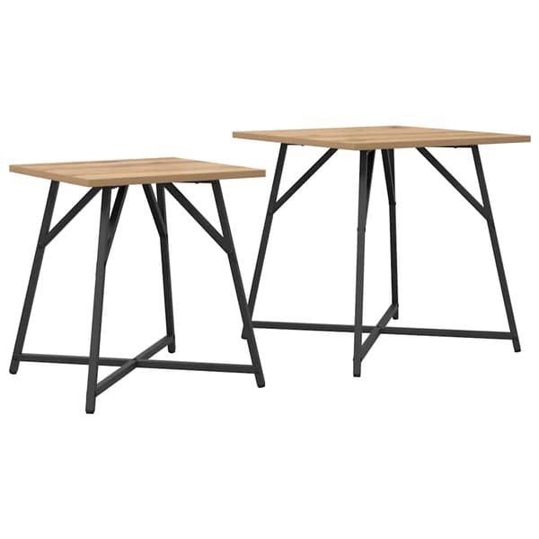 Sidobordsset 2 pcs Artisan Ek och Svart