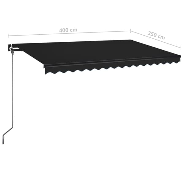 Markis manuellt infällbar med LED 400x350 cm antracit