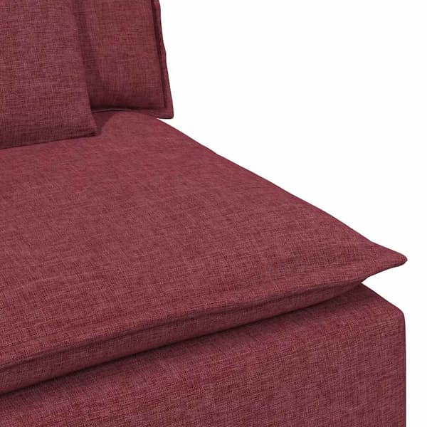 Modulär soffa armstödsändmodul med dynor vinröd 100 cm