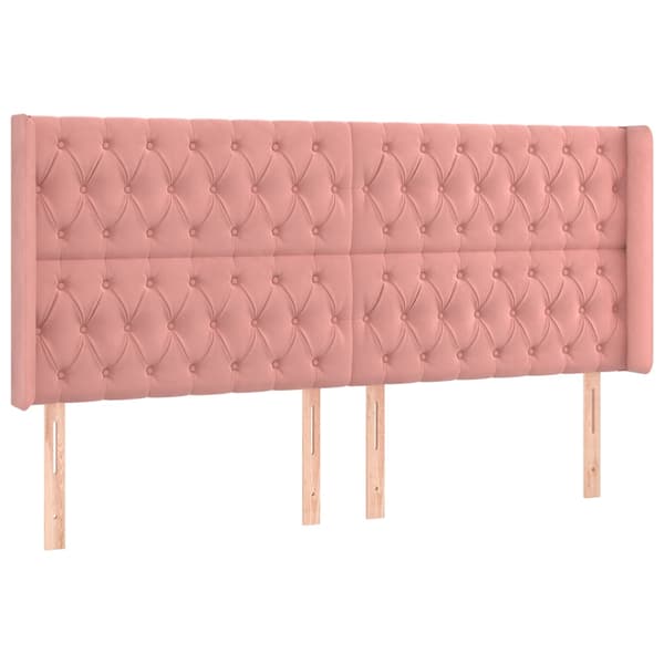 Sänggavel LED grön 183x16x118/128 cm sammet