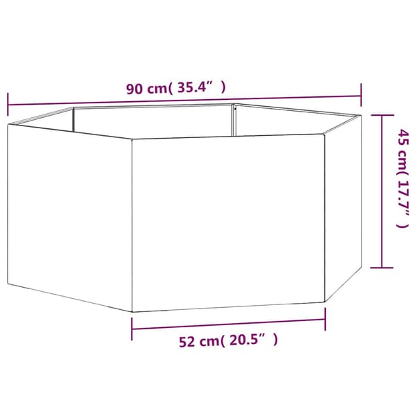 Odlingslåda rostfärgad 90x90x45 cm rosttrögt stål
