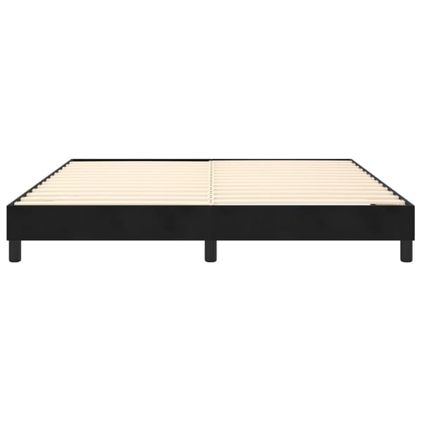 Boxspring-sängram svart 160x200 cm sammet
