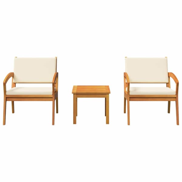 Bistroset med kudde 3 pcs Brun Polyester
