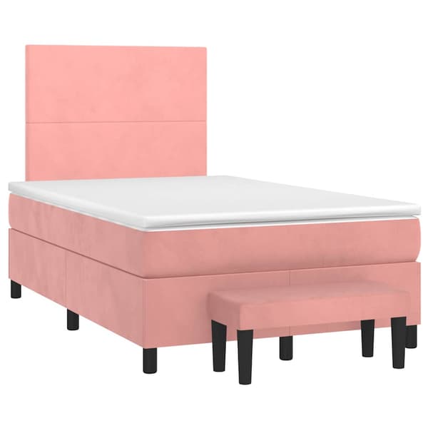 Ramsäng med madrass rosa 120x190 cm sammet