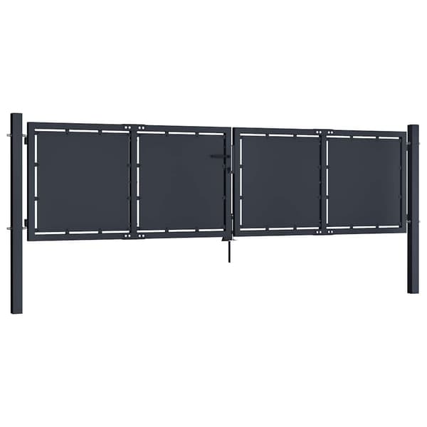 Trädgårdsgrind stål 300x75 cm antracit