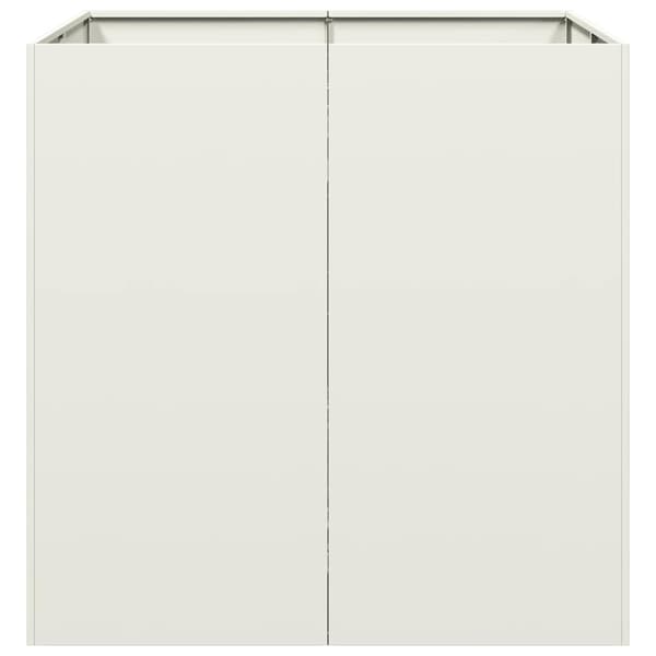 Planteringskärl vit 80x80x80 cm stål