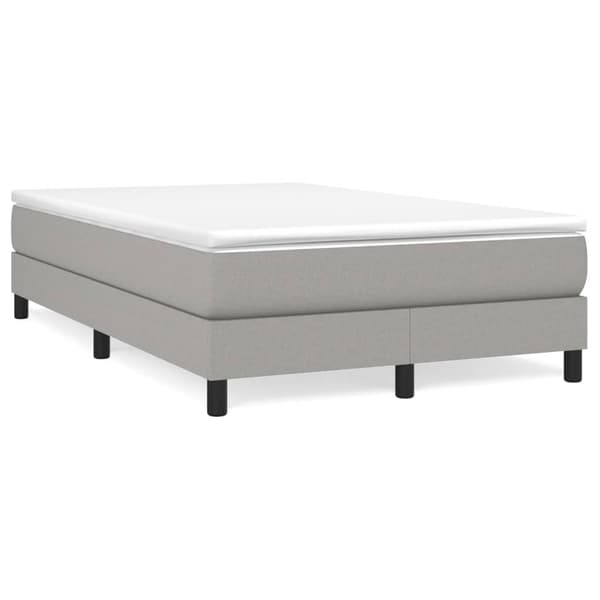 Boxspring-sängram ljusgrå 120x200 cm tyg