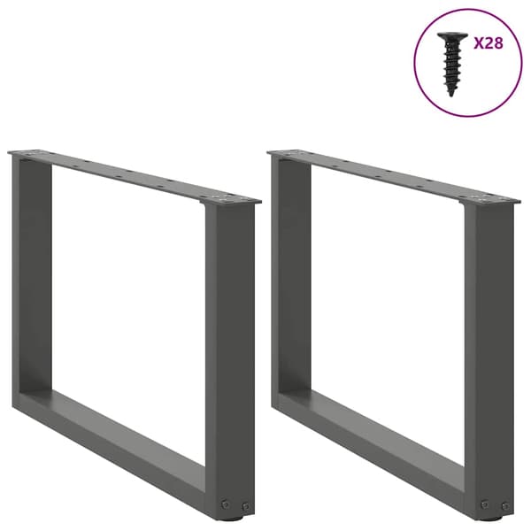 Soffbordsben U-formade 2 st antracit 70x(42-43) cm stål