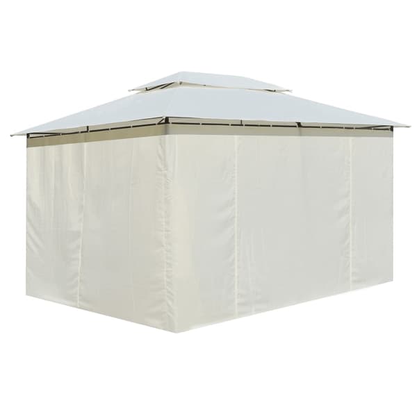 Paviljong med draperier 4x3 m vit