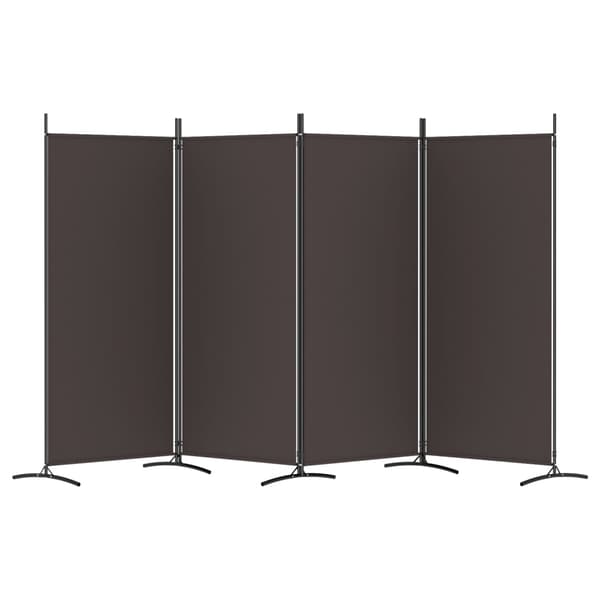 Rumsavdelare 4 paneler brun 346x180 cm tyg