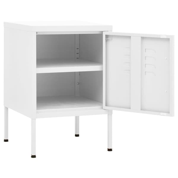 Sängbord vit 35x35x51 cm stål