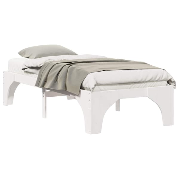 Sängram Vit 90 x 190 cm Massiv furu