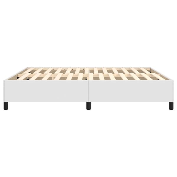 Boxspring-sängram vit 180x200 cm konstläder