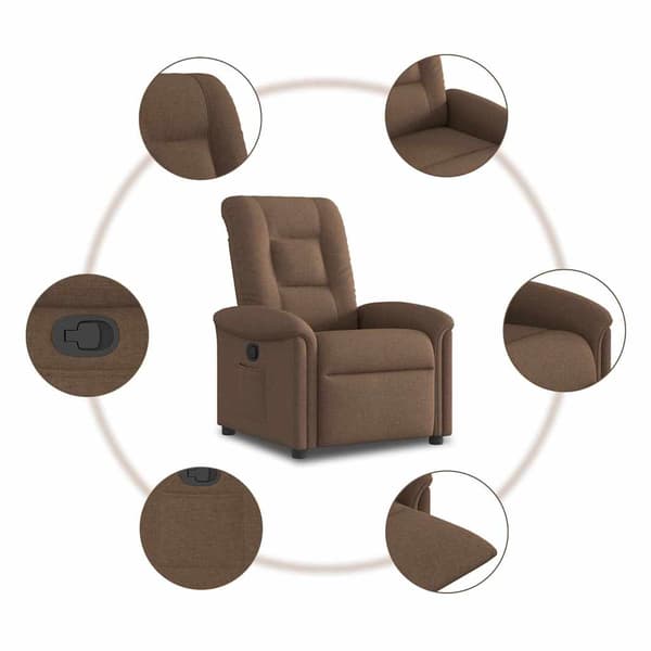 Reclinerfåtölj brun tyg