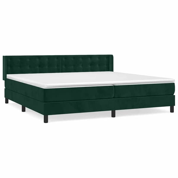 Ramsäng med madrass mörkgrön 200x200 cm sammet