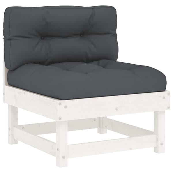 Mittensoffor med dynor 2 st vit massiv furu