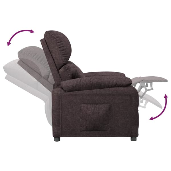 Reclinerfåtölj mörkbrun tyg