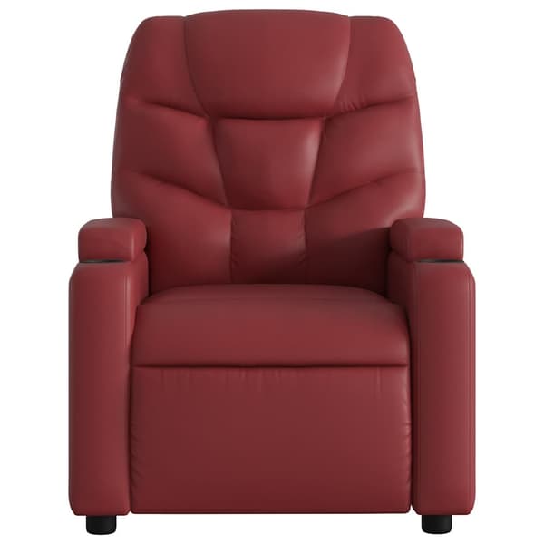 Reclinerfåtölj vinröd konstläder