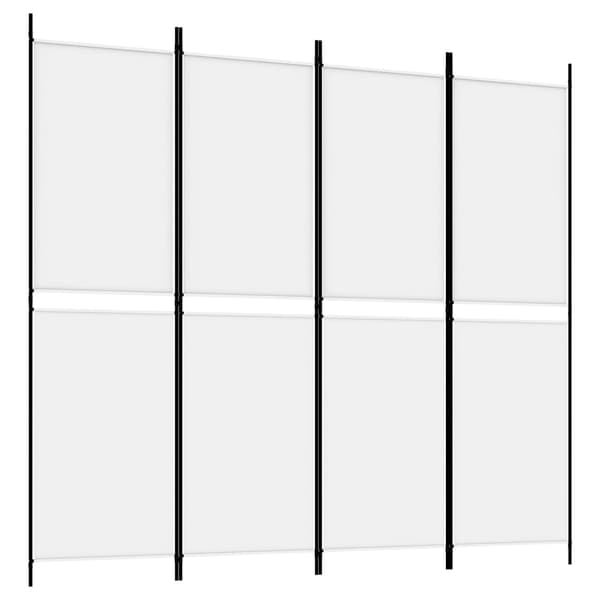 Rumsavdelare 4 paneler vit 200x180 cm tyg