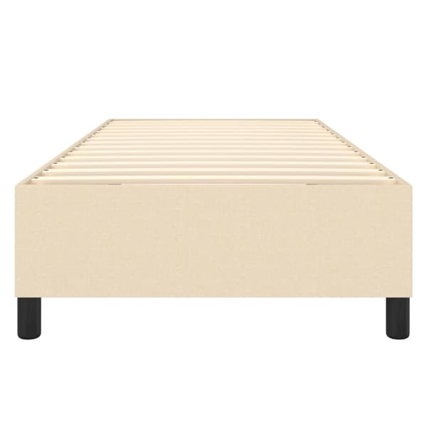 Boxspring-sängram gräddvit 100x200 cm tyg