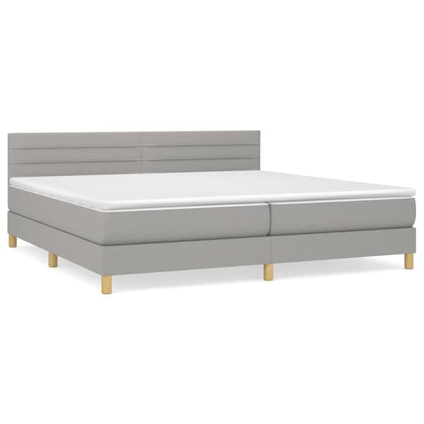 Ramsäng med madrass ljusgrå 200x200 cm tyg