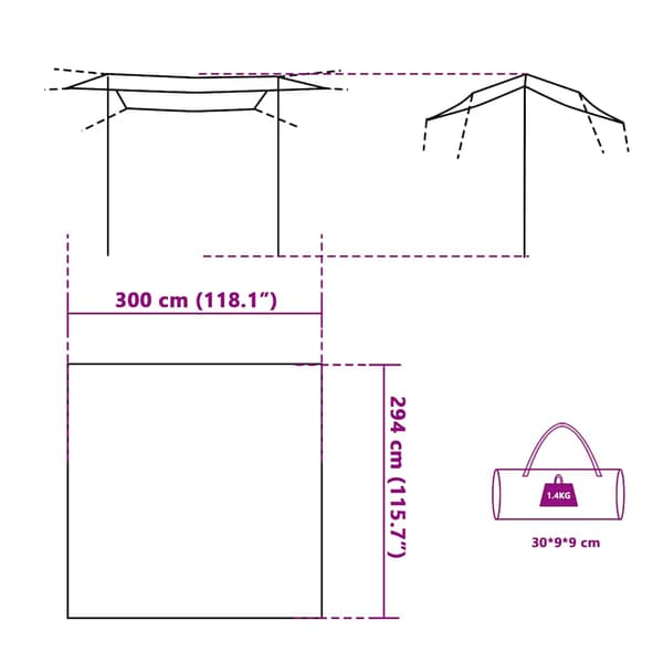Tarp blå 300x294 cm vattentät