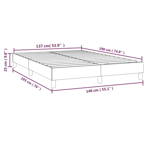 Boxspring-sängram taupe 140x190 cm tyg