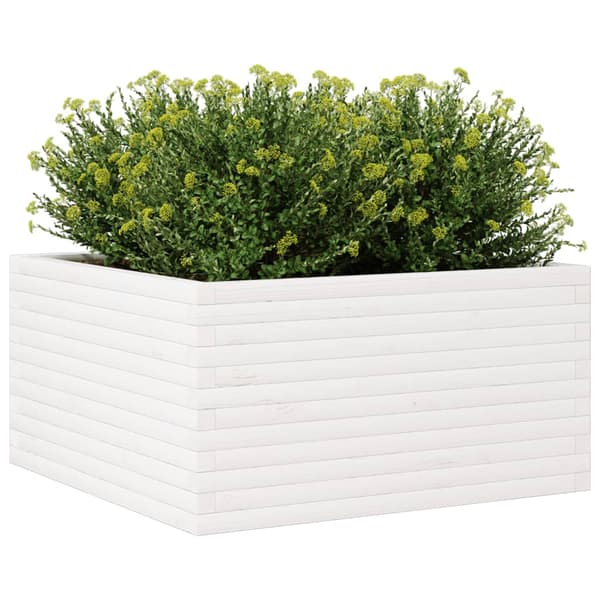 Odlingslåda vit 90x90x46 cm massiv furu