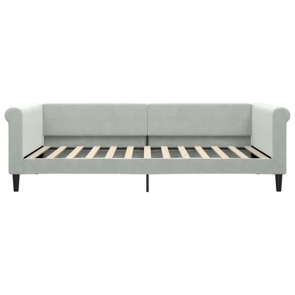 Dagbädd utdragbar ljusgrå 100x200 cm sammet