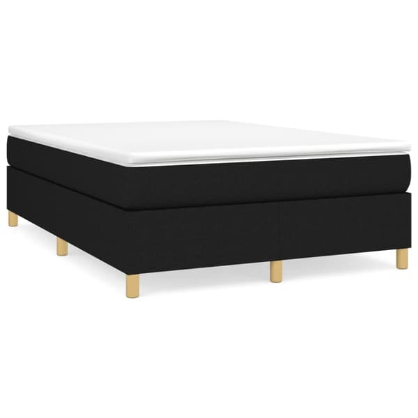 Boxspring-sängram svart 140x200 cm tyg