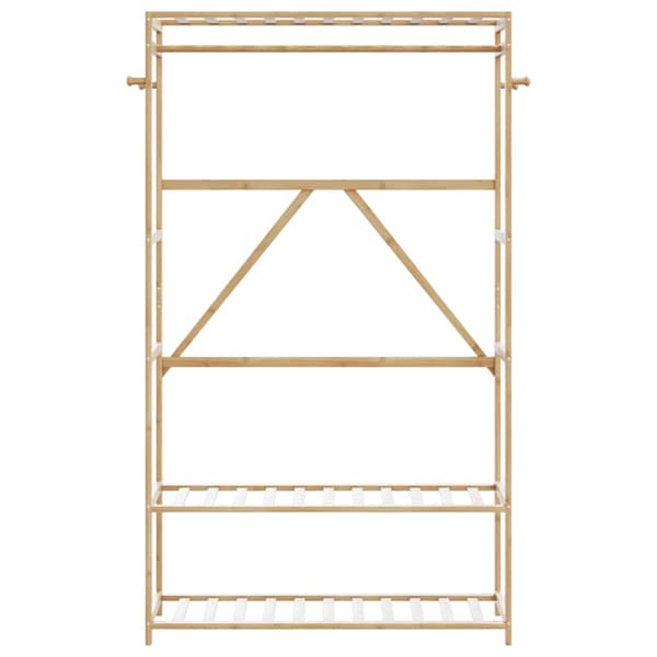 Klädställ med hyllor 110x40x175 cm bambu