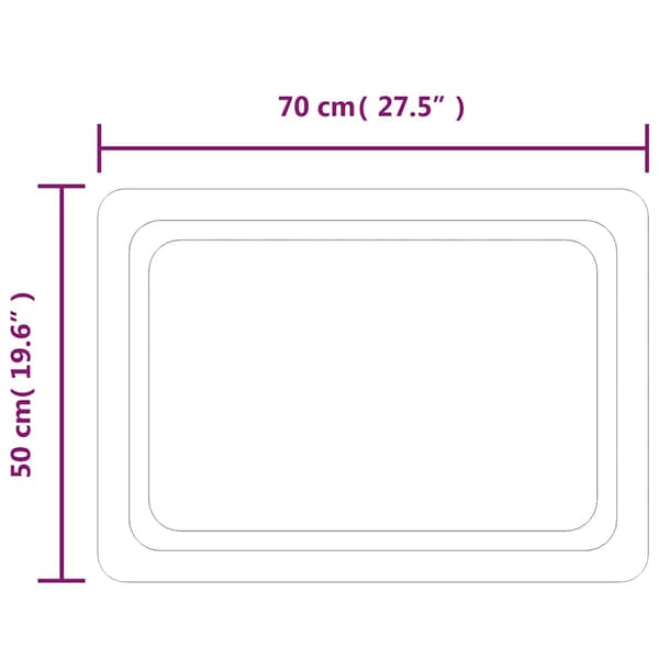 Badrumsspegel LED 70x50 cm