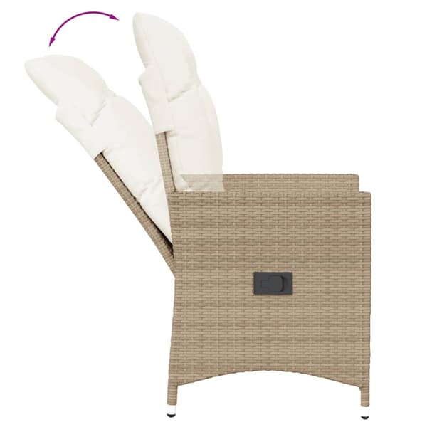 Bistrogrupp med dynor 3 delar beige konstrotting