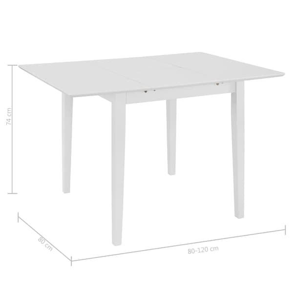 Utdragbart matbord (80-120)x80x74 cm vit MDF