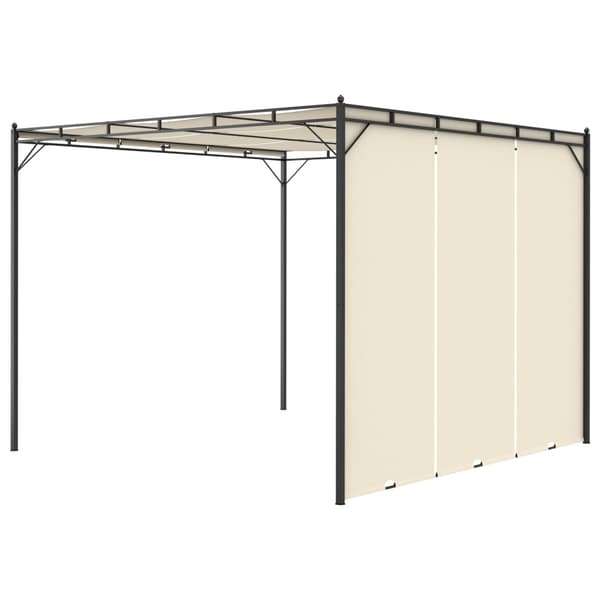 Trädgårdspaviljong med draperier 3x3x2,25m gräddvit