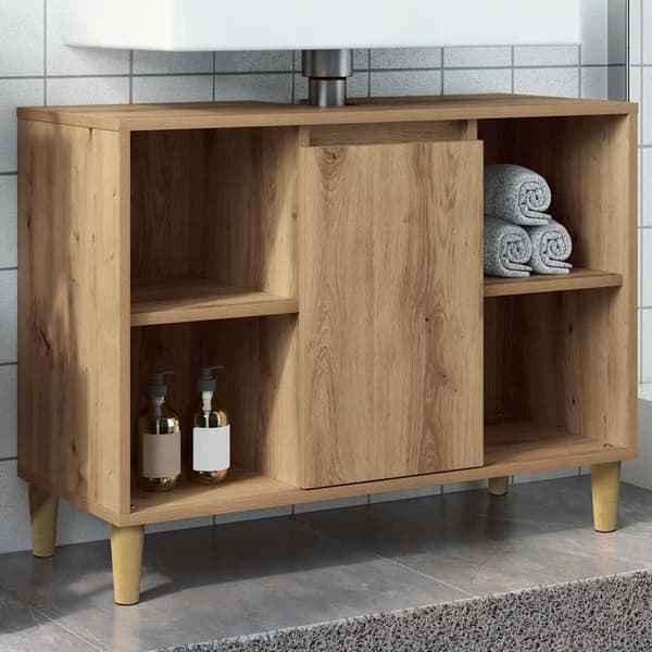 Badrumsskåp ek 80x33x60 cm konstruerat trä